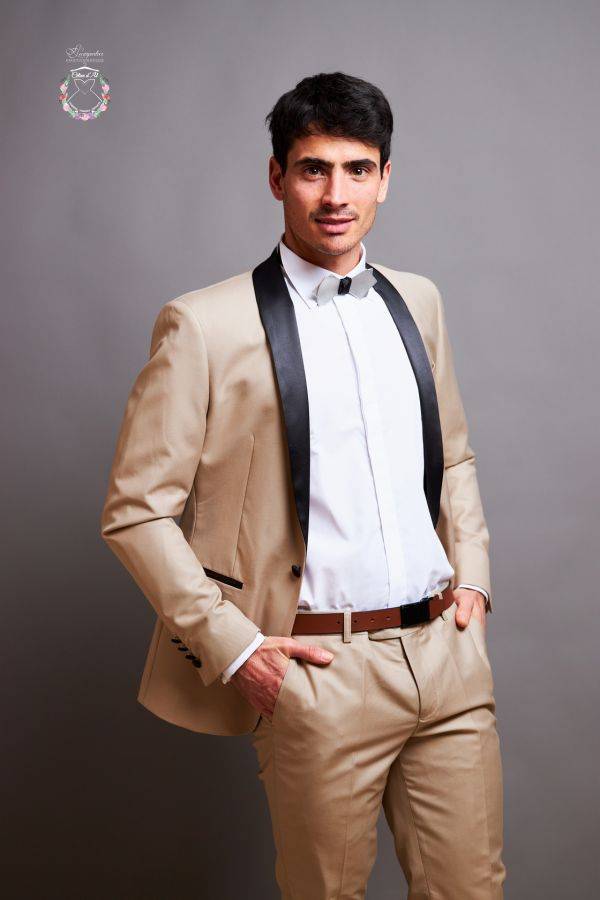 Costume 1101 Beige et Noir veste - Boutique Céline d'Al à Bolbec 76210