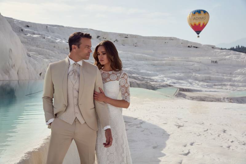 Costume Bresil Beige col mao Adimo - Boutique Céline d'Al à Bolbec 76210