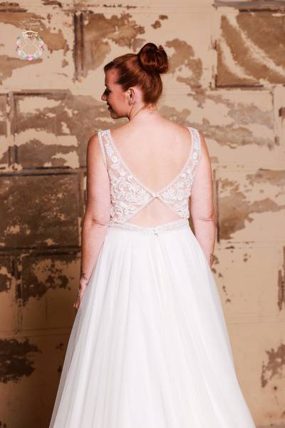 Robe de Mariée Beriza dos - Boutique Céline d'Al à Bolbec 76210 en Seine Maritime