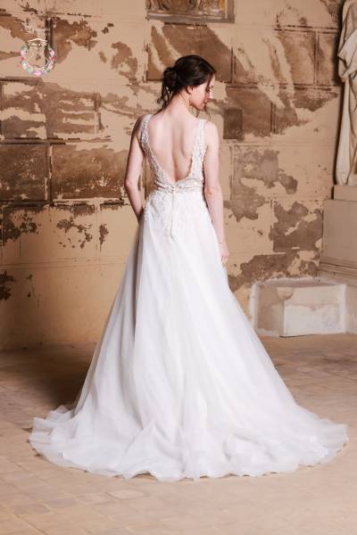 Robe de Mariée Brunella champêtre - Boutique Céline d'Al en Normandie 76