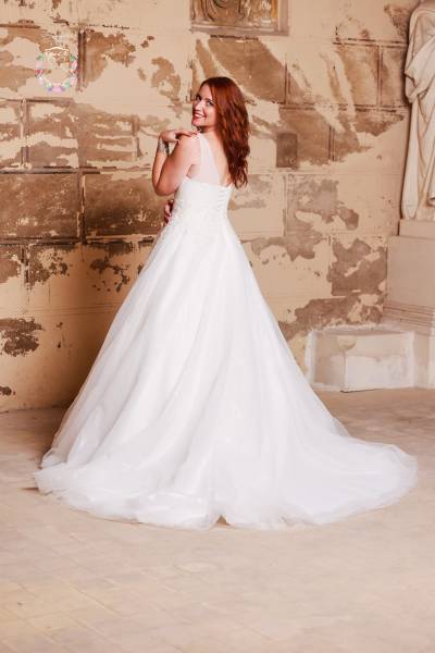 Location Robe de Mariée Carla traîne - Boutique Céline d'Al à Bolbec 76210