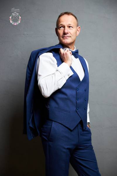 Costume Dicle Bleu gilet - Boutique Céline d'Al à Bolbec 76210