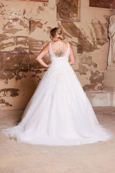 Robe de Mariée Felicia traine - Boutique Céline d'Al à Bolbec 76210