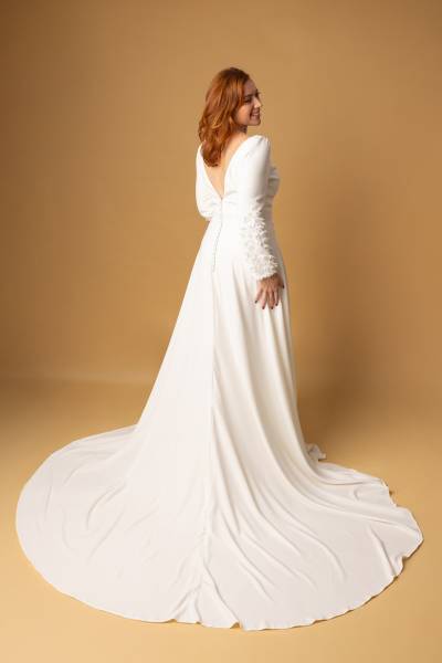 Robe de Mariée Flora traine - Boutique Céline d'Al à Bolbec 76210