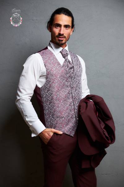 Costume Floransa Bordeaux gilet - Boutique Céline d'Al à Bolbec 76210