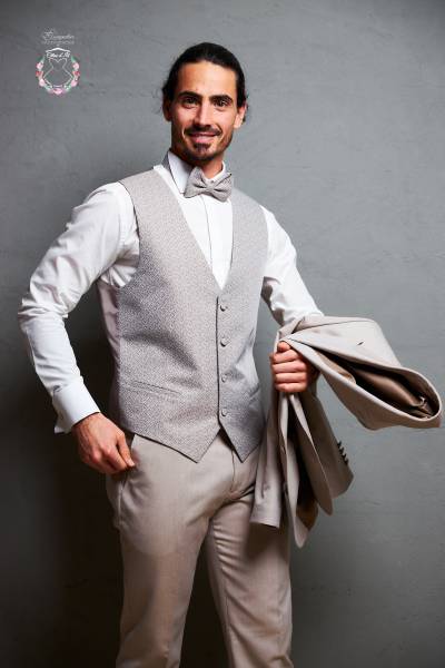 Costume Havana Beige gilet - Boutique Céline d'Al à Bolbec 76210