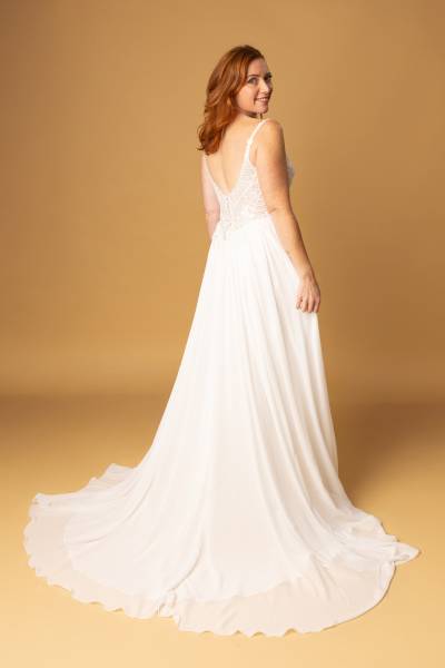 Robe de Mariée Héléna traîne - Boutique Céline d'Al à Bolbec 76210