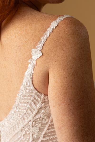 Robe de Mariée Héléna bretelles - Boutique Céline d'Al à Bolbec 76210