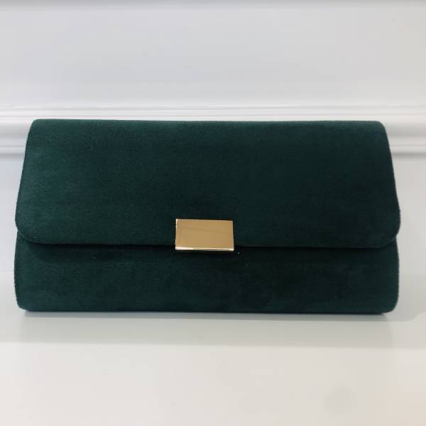 Pochette verte suédine pour cérémonie - Boutique Céline d'Al à Bolbec 76210