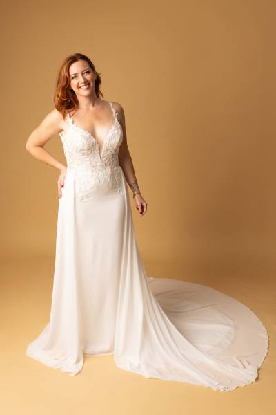 Robe de Mariée Isabella Traine amovible - Boutique Céline d'Al à Bolbec 76210