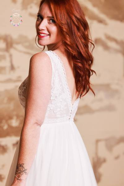 Robe de Mariée Muriel buste : Boutique Céline d'Al à Bolbec