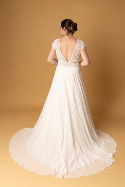 Robe de Mariée Norma traîne - Boutique Céline d'Al à Bolbec 76210