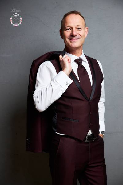  Costume Parma Bordeaux gilet - Boutique Céline d'Al à Bolbec 76210