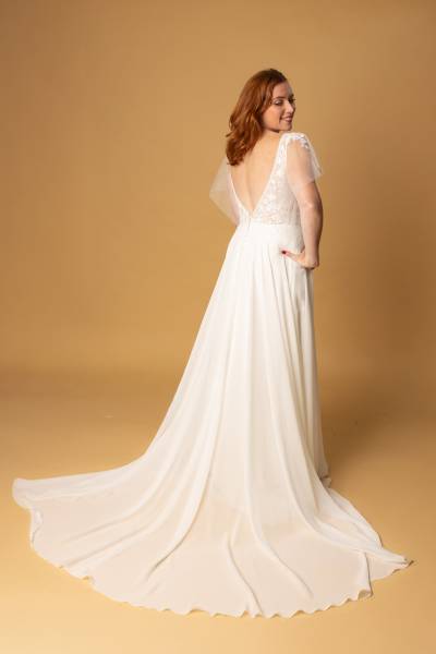 Robe de Mariée Quebec traîne - Boutique Céline d'Al à Bolbec 76210
