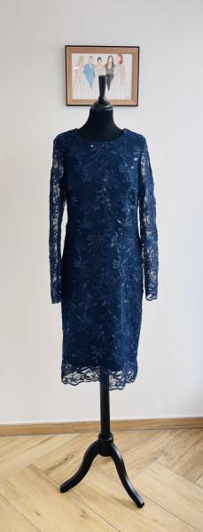 Robe Frank Lyman marine en dentelle - Boutique Céline d'Al à Bolbec 76210
