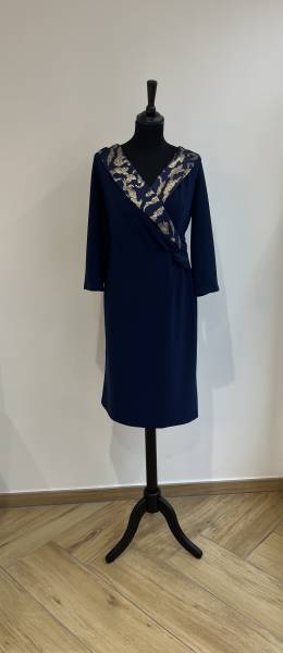 Robe marine et doré Frank Lyman - Boutique Céline d'Al à Bolbec 76210