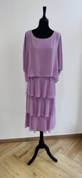 Robe Mauve Frank Lyman à voilages - Boutique Céline d'Al à Bolbec 76210