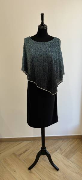 Robe Frank Lyman Noire Voilage Paillettes - Boutique Céline d'Al à Bolbec 76210