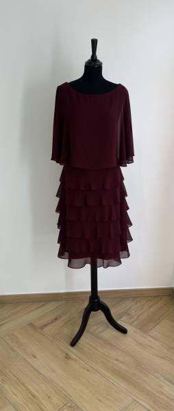 Robe Prune Frank Lyman à voilages - Boutique Céline d'Al à Bolbec 76210