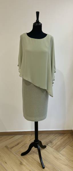 Robe Vert sauge Frank Lyman voilage - Boutique Céline d'Al à Bolbec 76210