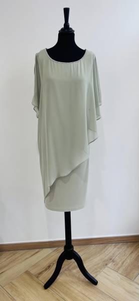 Robe Vert sauge voilage pour cérémonie Frnak Lyman - Boutique Céline d'Al à Bolbec 76210