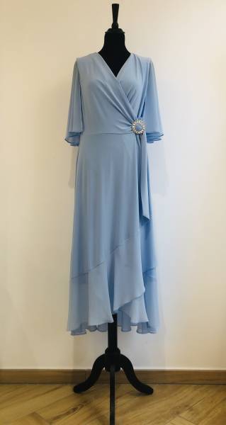 Robe mi-longue bleu ciel Joseph Ribkoff - Boutique Céline d'Al à Bolbec 76210