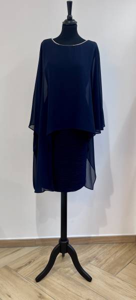 Robe Marine avec voilage pour cérémonie Joseph Ribkoff - Boutique Céline d'Al à Bolbec 76210