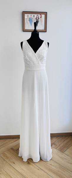 Robe Longue Ivoire avec buste en dentelle - Boutique Céline d'Al à Bolbec 76210