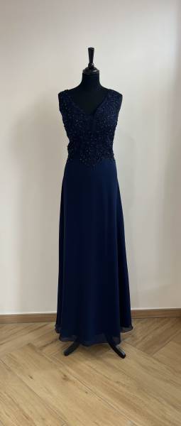 Robe Longue Marine avec buste en dentelle - Boutique Céline d'Al à Bolbec 76210