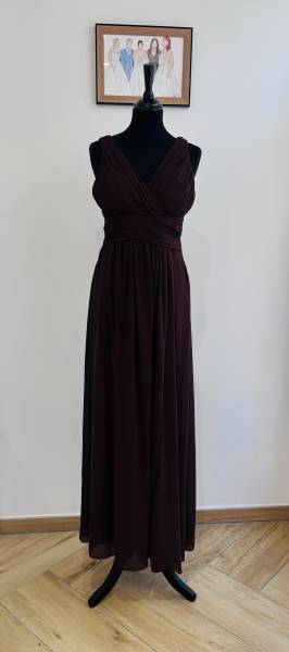 Robe Longue Marron à fente - Boutique Céline d'Al à Bolbec 76210