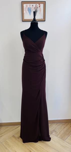 Robe Longue Marron à fines bretelles - Boutique Céline d'Al à Bolbec 76210