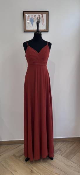 Robe longue terra cotta pour mariage - Boutique Céline d'Al à Bolbec 76210