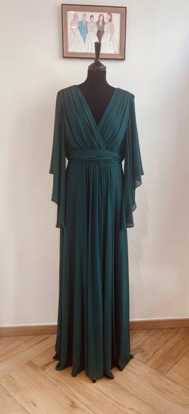 Robe Longue Verte à manches longues - Boutique Céline d'Al à Bolbec 76210