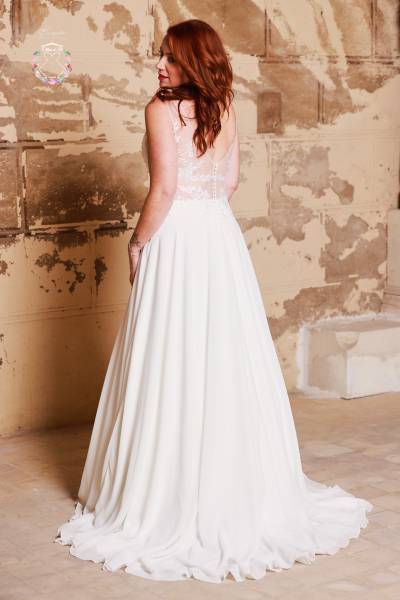 Location Robe de Mariée Valerine traîne - Boutique Céline d'Al à Bolbec 76210