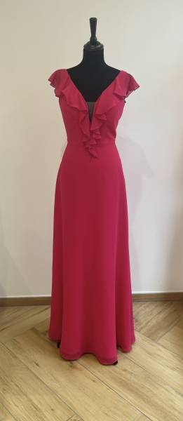Robe longue fuchsia en mousseline Susana Riviere - Boutique Céline d'Al à Bolbec 76210