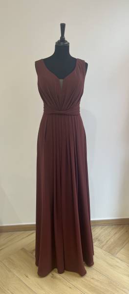 Robe Longue marron en mousseline Susana Rivieri - Boutique Céline d'Al à Bolbec 76210