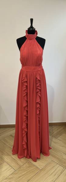 Robe longue corail en mousseline Susana Rivieri - Boutique Céline d'Al à Bolbec 76210